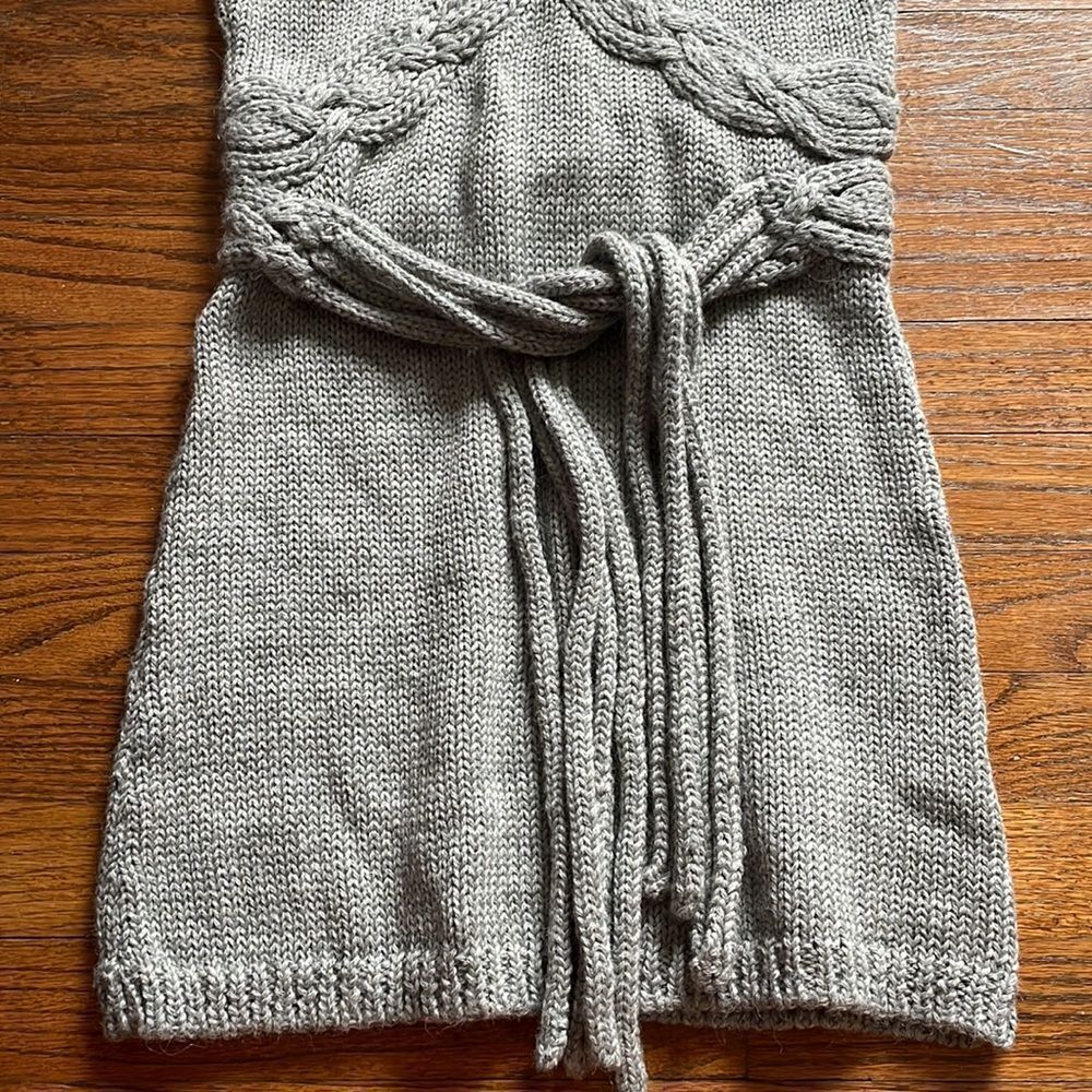 Vintage ADAM Adam Lippes Gray Handwoven Baby Alpaca Sleeveless Mini Dress - Picture 4 of 8